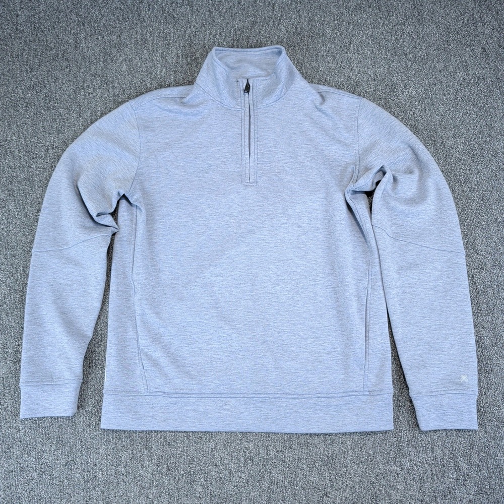 Kenneth Cole Active Gorpcore Quarter Zip Pullover Mens Small Blue Heathered S